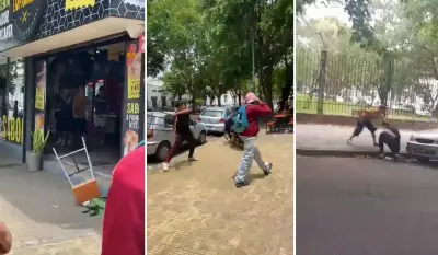 Alumnos del Normal 1 de La Plata protagonizaron una feroz pelea con sillazos en un local de comidas