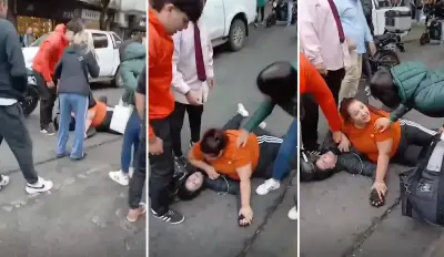 un accidente vial en el centro de La Plata terminó con una salvaje pelea en el piso entre dos mujeres