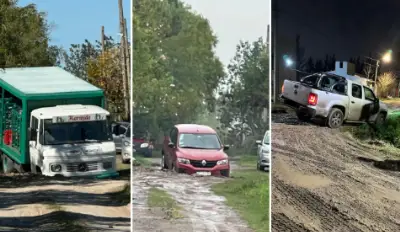 Vecinos de Villa Castells piden obras urgentes en las calles tras encajarse varios autos en el barro